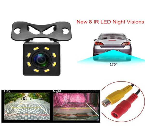 Hd 8 leds câmera de visão traseira do carro visão noturna universal reversa câmera retrovisor 170 grande angular carro backup estacionamento camera6494509