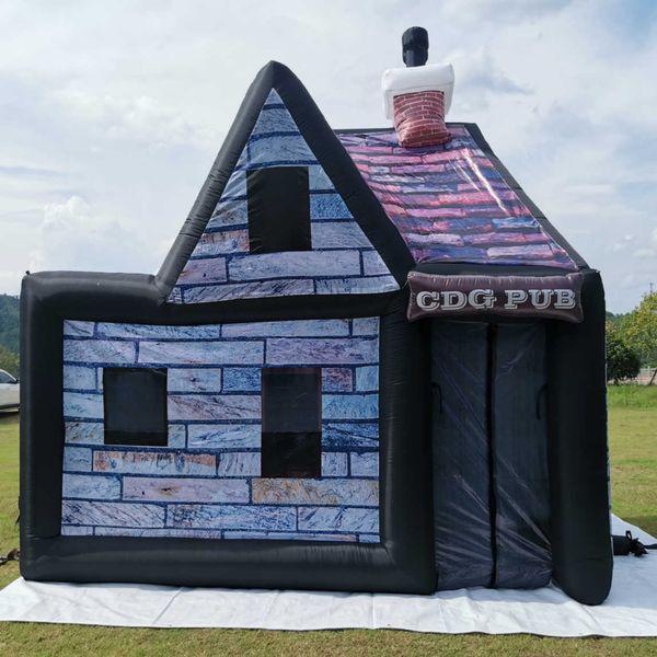 Atacado 4m x 4m pequeno oxford pub inflável portátil móvel pub bar tenda para decoração de festa de boate 001