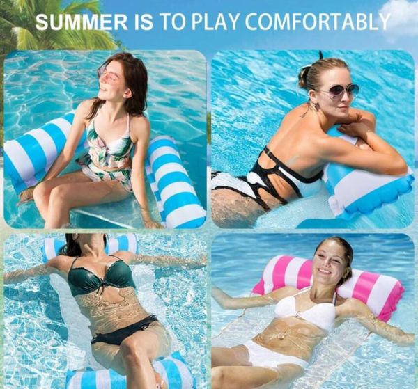 Dri5903233 2er-Pack Pool-Hängematten-Schwimmer für Erwachsene, 4-in-1-Mehrzweck-Wasseraufblas-Schwimmkörper, Sommerliegestuhl, Übungssattel-Hängematte