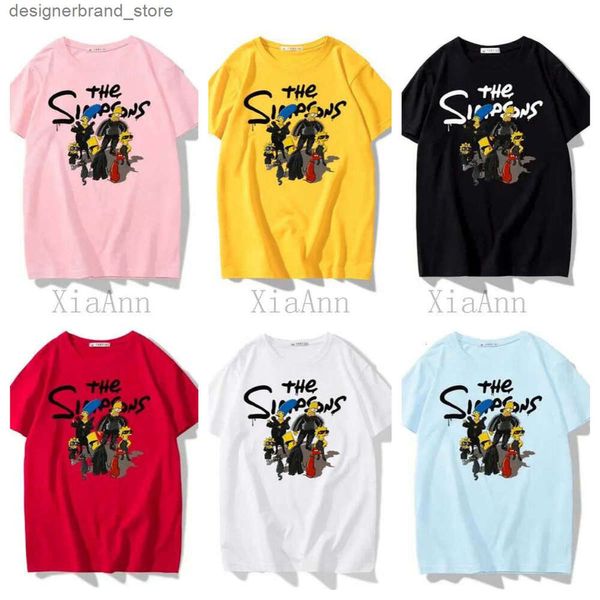 Designermode Luxurys Ness Klassisches Hemd Marke Joint the Simpsons Bedruckte kurze Ärmel Herren Damen Casual High Street T Loose O balencaigalies balencigaly IBD1