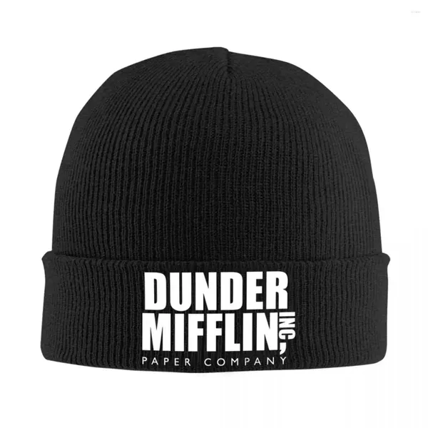 Berets Dunder Mifflin Paper Company Hüte Herbst Winter Mützen The Office TV Show Caps Männer Frauen Gestrickt