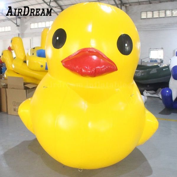 Atacado 8mh 26,2 pés adorável bonito hermético amarelo inflável bóia pato gigante patos de borracha pvc para publicidade mostrando 001