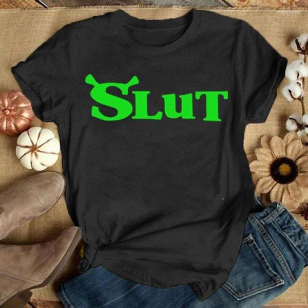 Men039s Magliette Shrek Slut Maglietta Divertente Donna Manica corta Amante Estate Lettera Stampa T Shirt Donna Harajuku Casual Streetwear1098738