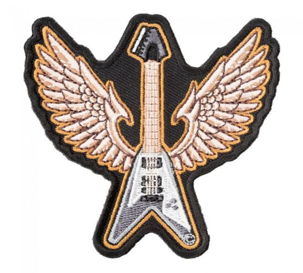 Patch de guitare basse Flying V gris, instruments de musique, à repasser ou à coudre, patchs brodés, 3325 pouces, 2733669