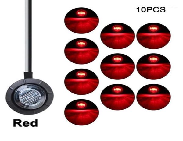 10pcs su geçirmez 3led 34 yuvarlak römork yan işaretleri ışıklar sarı beyaz kırmızı kamyon açıklıkları için kamyon dönüş sinyali la1736568