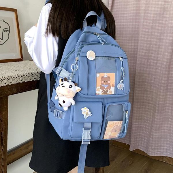 Borse da scuola Borsa Kawaii per ragazze Zaino carino per adolescenti Zaino da donna per studenti Zaino per bambini grande estetico per laptop Mochilas