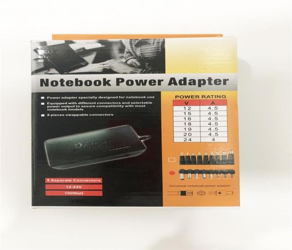 Universal 96W AU UE UK US Laptop Notebook 12V24V AC Charger Power Adapter com 8 Connectors1380780