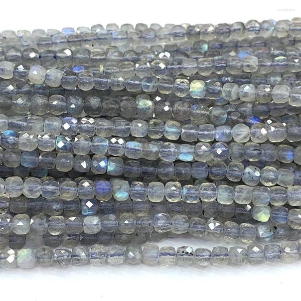 Pietre preziose sciolte Veemake Blu Labradorite Collana naturale Bracciali Orecchini Anello Fai da te sfaccettato Cubo irregolare Piccole perle per gioielli