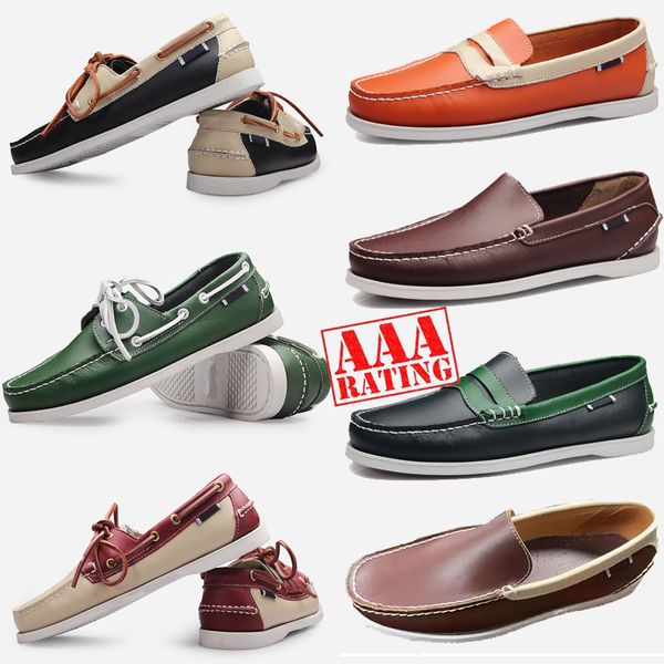 GAI GAI GAI Neue Designer-Schuhe, hochwertige Designer-Männer-Loafer, Slip-On-Müßiggänger aus echtem Leder, Herren-Kleiderschuhe, schwarz-brauner Mokassin, weicher Boden, Fahrschuh, Größe 38–45