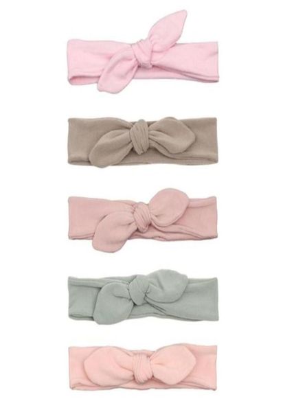 Orelhas de algodão sólido bebê headbands para meninas elástico artesanal ajustável moda bebê hairband recém-nascido acessórios para o cabelo 5473355