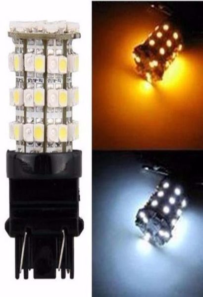 6pcs Switchback Çift Renk Whiteamber T25 3157 2835 60SMD Turn Sinyal LED ampuller 7838016