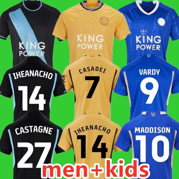 23 24 Leicester Fußballtrikots 23 Home Away BARNES Tielemans VARDY MADDISON IHEANACHO AYOZE PRAET NDIDI DAKA LOOKMAN City Home Herren-Fußballtrikots Kinder-Kits