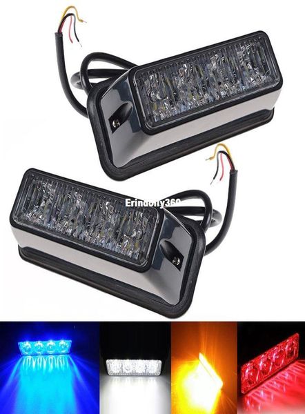 4 LED Araba Acil Durum Beacon Işık 12V Yanıp Sönen 4W 12V24V Evrensel Uyum Tehlike Kamyonu Kırmızı Mavi Amber Beyaz 3751420