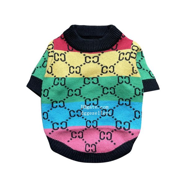Tasarımcı Köpek Giysileri Kış Köpek Giyim Yumuşak Sıcak Köpek Kazak Sonbahar Kış Mürettebat Boyun Örme Köpek Palto Klasik Mektup Baskılı Doggy Sweatshirts L A927