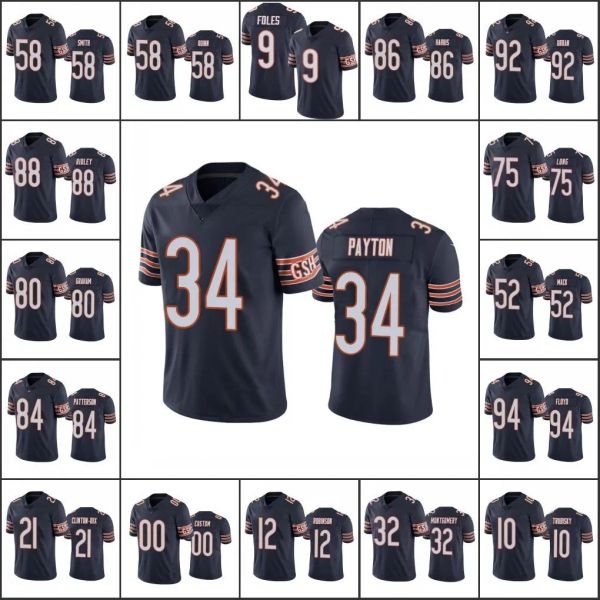 32C Jersey Chicago''Bears''Herren #52 Khalil K 9 Nick Foles 10 Mitchell Trubisky 80 Graham''Damen Jugend Custom Navy Vapor Limited Trikot