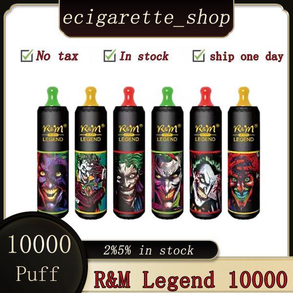 Original RM Legend 10000 Puff Descartável E Cigarro 10K Puffs Vape Pen 20ml Pré-preenchido 2% 5% Cartucho Pod Dispositivo 650mAh Bateria Recarregável 20 Sabores