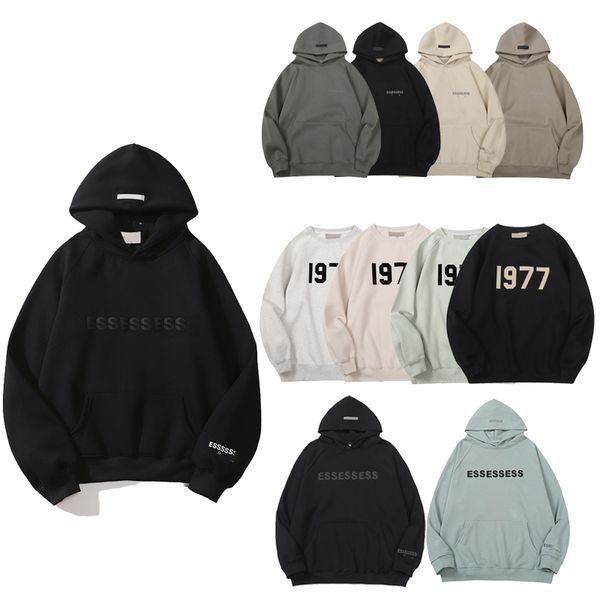 Мужские толстовки с капюшоном Ess Hoodie Designer Essentialshoodie Man Мужские для женщин Y2k Черный 1977 Пустой Синий Серый Роскошный Коричневый Бесплатная Доставка