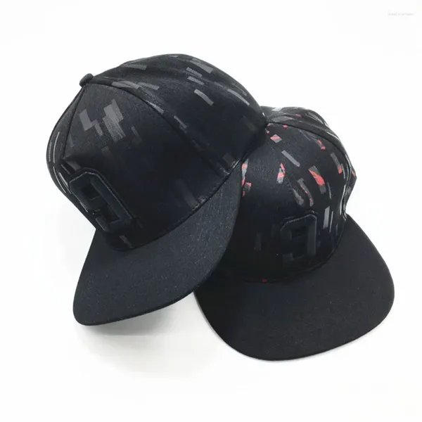 Cappellini da baseball Uomo Donna Nero Stampa geometrica Baseball Casual Street Hip Hop Cappello a tesa piatta