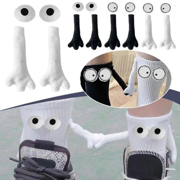 Männer Socken 2 Paar Kreative Magnetische Hände Halten Unisex Mid-Tube Kurze Nette Paar Koreanische Hand In Socke lustige Geschenk