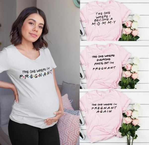 Aquele onde i039m camisa grávida anúncio do bebê camiseta para gravidez camisa roupas plussize manga curta mulheres grávidas 9518339