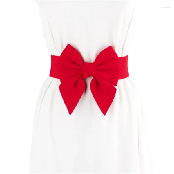 Cinture Cintura con fiocco rosso Bowknot elastico per le donne Abiti da festa Dolce punk Abbigliamento Decor Accessori per tutti i fiammiferi 2024