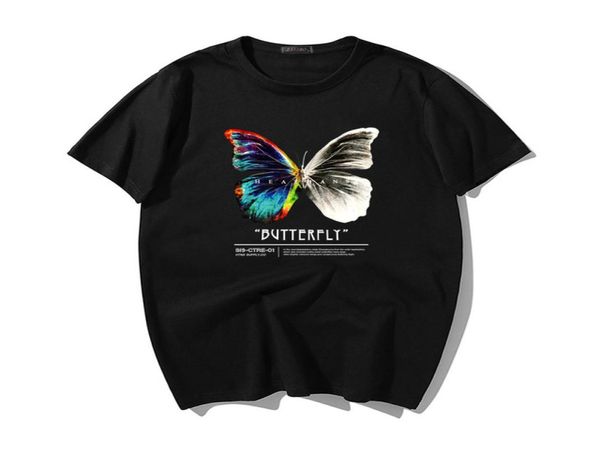 Streetwear Punk Butterfly Swag Print T-Shirts Männlich Gothic Kurzarm Übergroße Tops Ästhetische Harajuku Hip Hop Men039s Tshir4374956