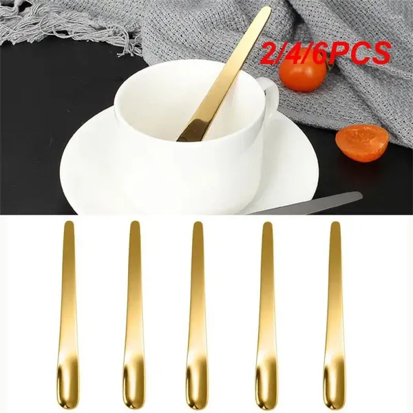 Kaffee Scoops 2/4/6PCS Demitasse Espresso Löffel Edelstahl Flache Vorspeise Dessert Löffel Portion Scoop Teelöffel für Küche Café