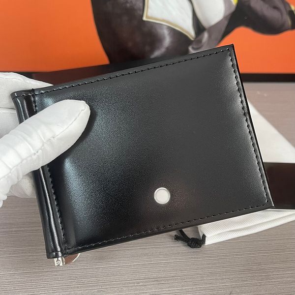 Cash Clip Designer Carteira Luxo Bolsa De Couro Genuíno Para Homens Titular De Cartão De Crédito ID Caso Curto Dólar Clip Walllets Moda Bolsa Embalagem Original Com Caixa