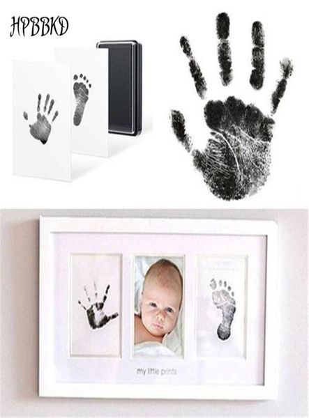 Hpbbkd bebê handprint pegada não tóxica recém-nascido impressão mão inkpad marca d'água infantil lembranças fundição argila brinquedos presente 0156516352