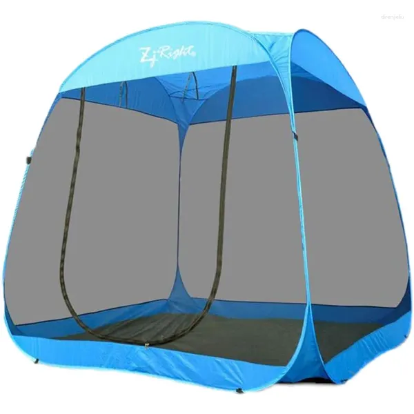 Tendas e abrigos ao ar livre mosquito net jardim tenda automática abertura rápida elevada sol abrigo grande gaze respirável praia 5-8 pessoas