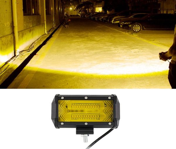 2pcs 5 polegadas luzes de nevoeiro 6D LED barras de luz 72W dupla fileira âmbar LED feixe de inundação luz de condução à prova d'água luz de trabalho para caminhões offroad 3640911