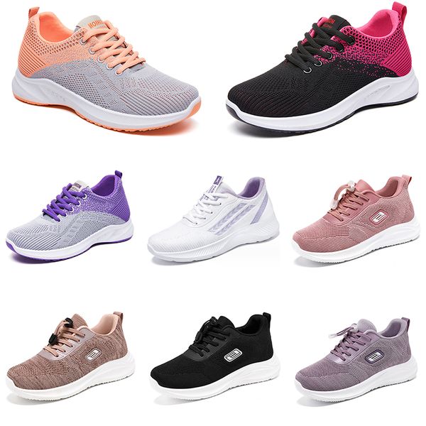 2024 novos sapatos femininos caminhadas correndo sapatos planos durável preto branco rosa confortável esporte grande tamanho 36-41