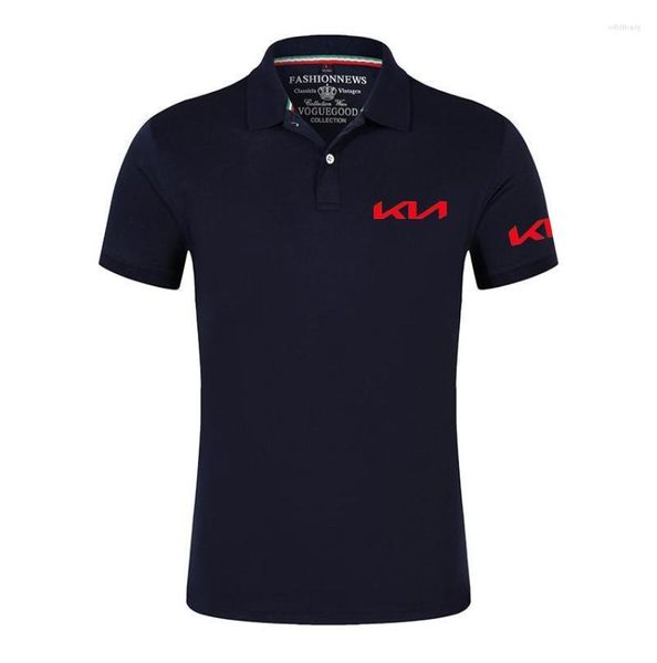 Men039s Polos Men039s Sommerhemd Kia Motors Logo Druck Mode Reine Baumwolle Bequeme Lässige Farbe Hip Hop T-shirtMen9822525