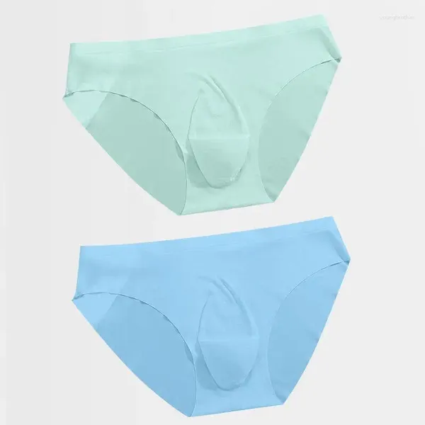 Unterhosen Sissy Convex Pouch Briefs für Männer 3D Mid Low Rise Unterwäsche Jungen dünne Eisseide Höschen Jugend einteilig atmungsaktiv