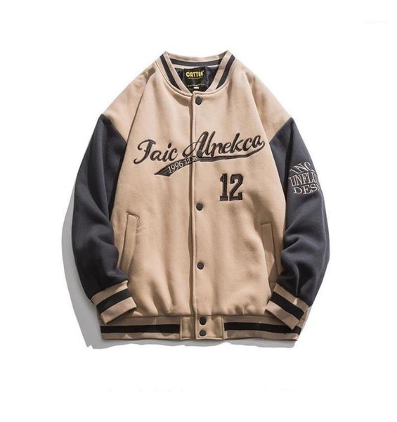 Men039s Jacken Frauen HipHop Baseball Jacke Große Buchstaben Stickerei Patchwork Koreanische Streetwear Mantel College Rock Herbst Männer C4256962