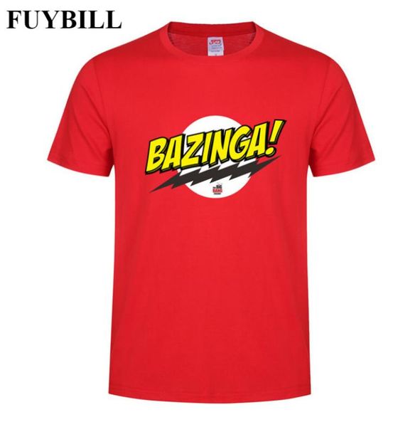 Fuybill модный новый стиль Bazinga Men039s футболка летняя футболка с коротким рукавом «Теория большого взрыва» хлопок Шелдон мужская футболка To1544959