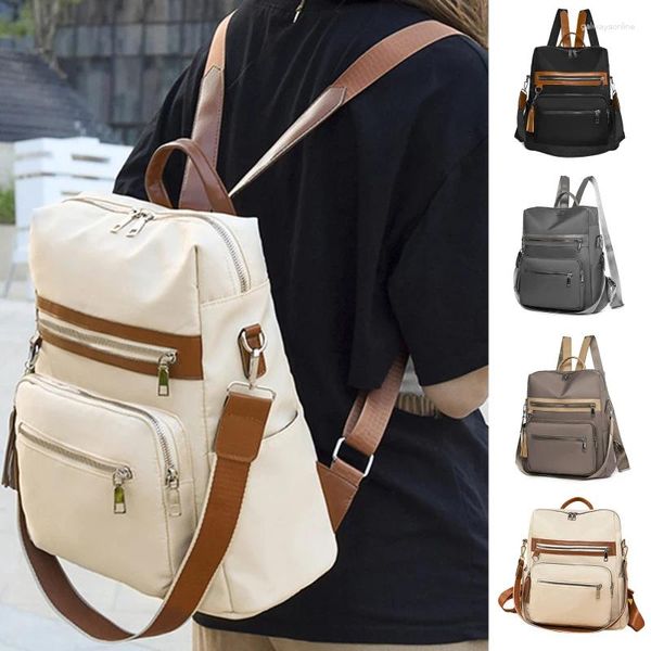 Sacos escolares mochila feminina moda menina designer de luxo back pack laptop simples e atmosférico sólido clássico tecido macio