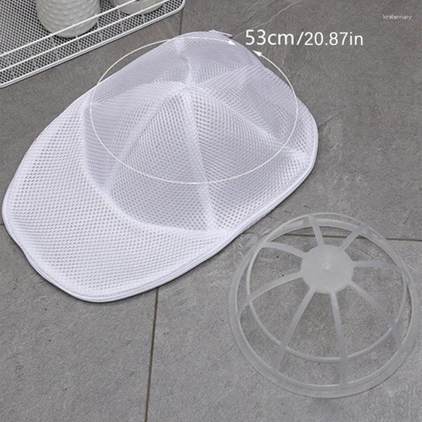 Berets Baseball Cap Mesh Anti-verformung Reiniger Schutz Abdeckung Für Wäsche Maschine Hut Shaper Kunststoff Rack Weiß Lagerung Tasche