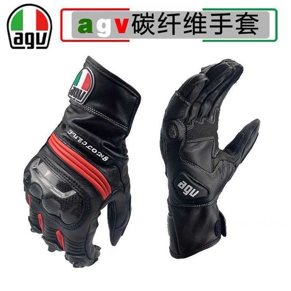 Guanti Aagv Estivi Four Seasons Agv Fibra di carbonio Guanti pesanti da motociclista da corsa in pelle antigoccia impermeabili comodi Zdbw