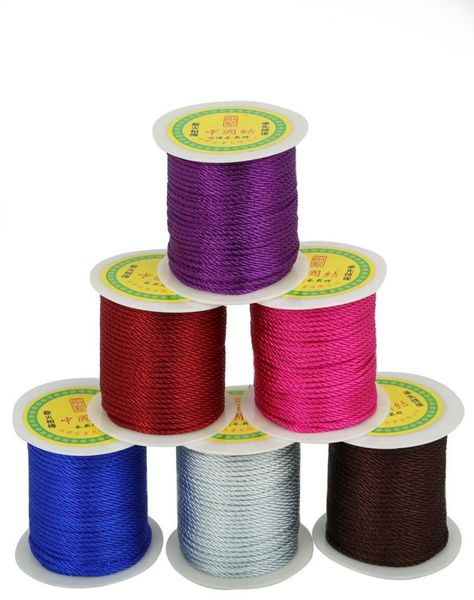 Neue Ankunft 49 Yards 2mm Geflochtenes Seil Halskette Schnur Chinesische Knoten Schnur Makramee Seil String Schmuck Faden für DIY Handwerk Machen3040020