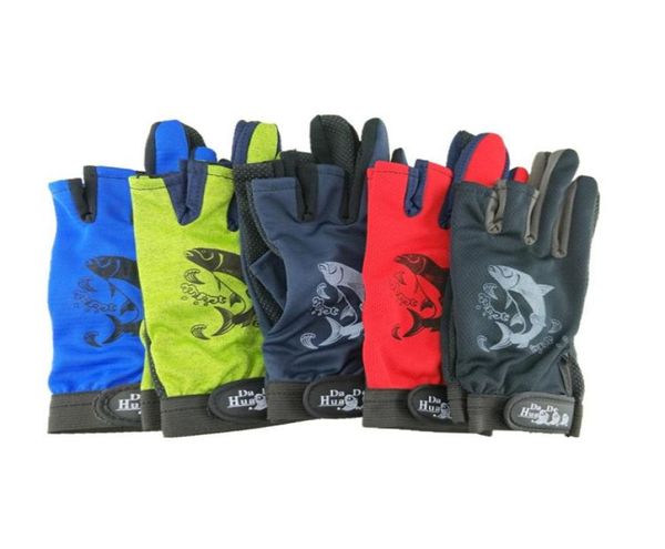 Anti-Rutsch-Angelhandschuhe, 3 Finger heraus, Einheitsgröße, elastischer Rückendruck, schnell trocknend, Outdoor-Sport, atmungsaktiv, leicht, fingerlos, G3069560