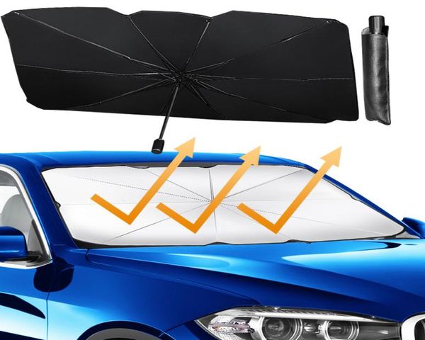 Katlanabilir araba ön cam güneş şemsiyesi otomatik araba iç ön pencere güneşlikleri UV koruma ısı yalıtım koruyucusu1509292