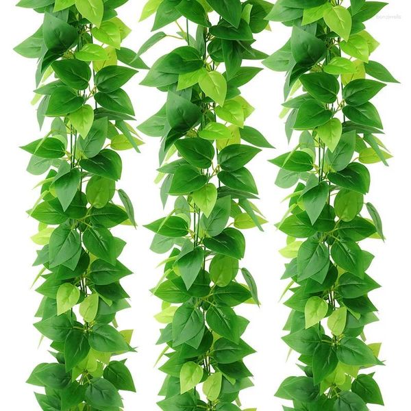 Fiori decorativi 5 pezzi pianta artificiale fai da te appesa a parete vite ghirlanda finta foglie rampicanti ghirlande di edera foglia verde verde rattan decorazioni per la casa