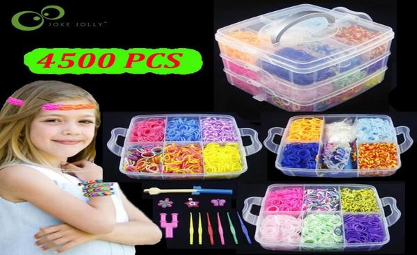 4500pcs lastik bantlar diy dokuma aracı kutu yaratıcı set elastik silikon bilezik kiti çocuk oyuncakları çocuklar için kız hediyesi 2206082653324