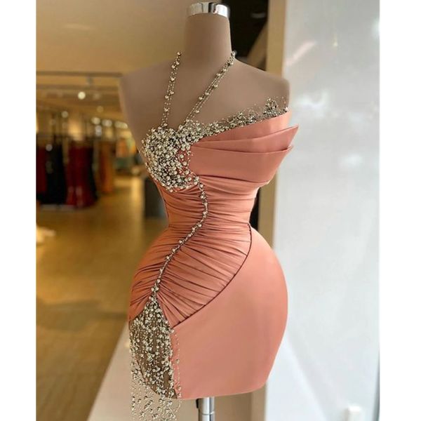 2024 formale Kleider Für Frauen Rosa Spitze Tiefem V-ausschnitt Cocktail Kleider Homecoming Mini Kleid Vestidos De Gala YD