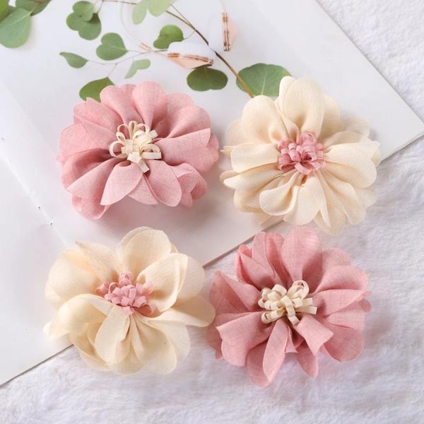 Haarschmuck 9 cm Koreanische Baby Lotus DIY Blumenzubehör Ohne Stirnband Keine Clips Bögen Mädchen 6 teile/los