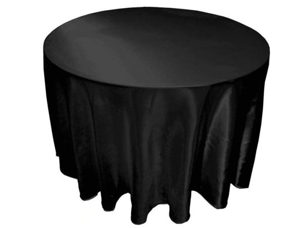 Pano de mesa 10 Pcslot Tamanho Grande Capa Branco Preto Redondo Cetim para Banquete Festa de Casamento Decoração Fornecimento 108quot4185849