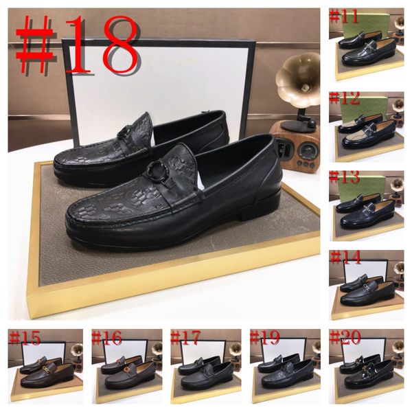 2024 Lüks Tasarımcı Klasik Erkekler Tasarımcı Elbise Ayakkabı Düz ​​Resmi Erkek İş Oxfords Sıradan Ayakkabı Gerçek Deri Ayakkabılar Slip-On Boyut Boyut 6.5-12