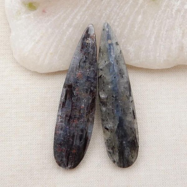 Pedras preciosas soltas pedra natural design azul kyanite moda brincos gota de água grânulo jóias diy marcação pingente para mulher