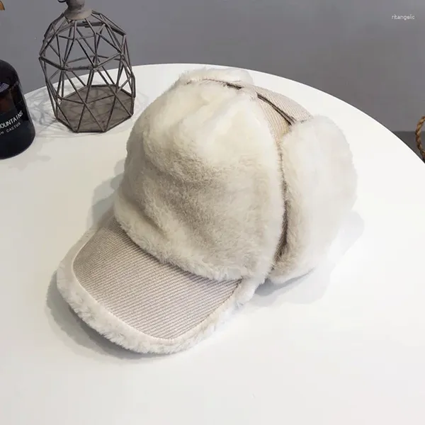 Top Caps Bombacı Şapkalar Kış Erkekleri Kadınlar Sıcak Rus Kürbesi Ushanka Şapka Kulak Beyzbol Kapağı Kuzu Peluş Kulak Koruma Casquette